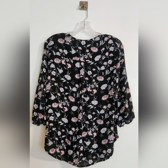 Pleione  V-Neck Floral‎ Blouse Women's Medium - Picture 2 of 6